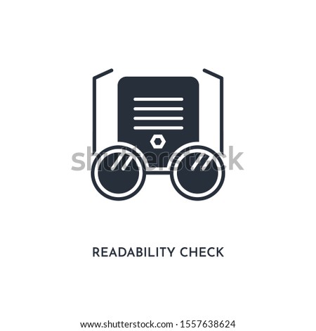 readability check icon. simple element illustration. isolated trendy filled readability check icon on white background. can be used for web, mobile, ui.