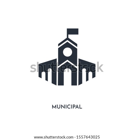 municipal icon. simple element illustration. isolated trendy filled municipal icon on white background. can be used for web, mobile, ui.