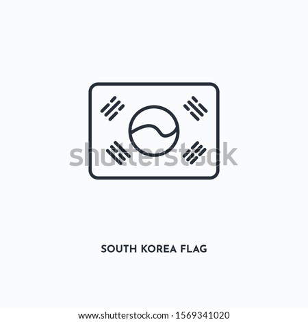 South Korea flag outline icon. Simple linear element illustration. Isolated line South Korea flag icon on white background. Thin stroke sign can be used for web, mobile and UI.