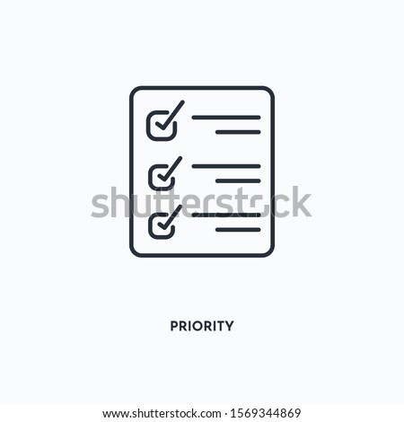 Priority outline icon. Simple linear element illustration. Isolated line Priority icon on white background. Thin stroke sign can be used for web, mobile and UI.