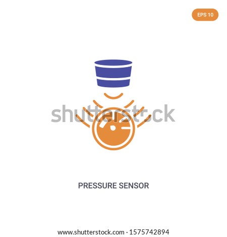 2 color Pressure Sensor concept vector icon. isolated two color Pressure Sensor vector sign symbol designed with blue and orange colors can be use for web, mobile and logo. eps 10.