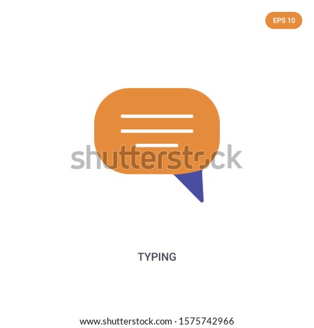 2 color Typing concept vector icon. isolated two color Typing vector sign symbol designed with blue and orange colors can be use for web, mobile and logo. eps 10.