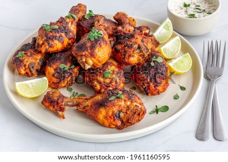 Grilled Chicken Drumsticks, Roast Chicken Legs, Summer BBQ Food Stock fotó © 