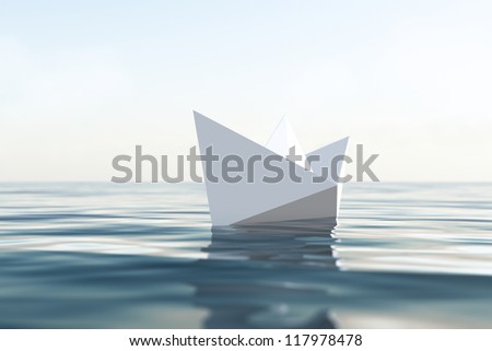 Paper boat, CG render/Paper boat/CG