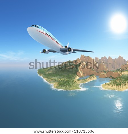 Airplane from exotic island / CG