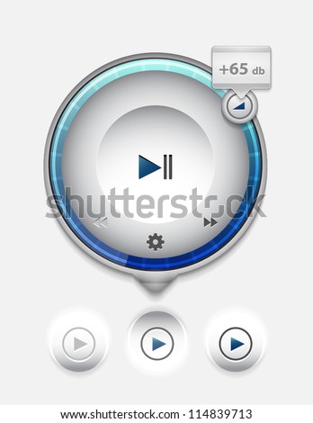 Multimedia player UI tooltip. Detailed vector illustration