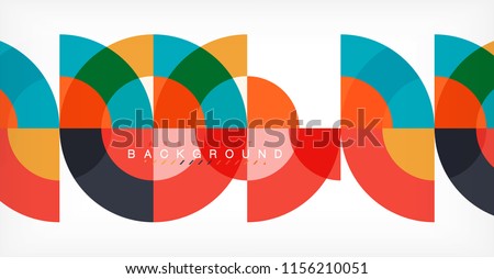 Minimal circle abstract background design, multicolored template for business or technology presentation or web brochure cover layout, wallpaper. Vector illustration