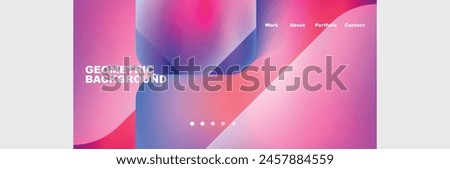 A geometric background featuring a gradient of purple and pink hues. Various shapes such as rectangles and circles are outlined in electric blue, creating a dynamic pattern of tints and shades