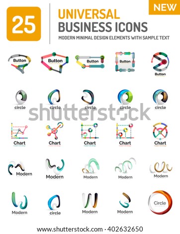 Abstract business icons, vector logo collection