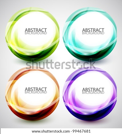 Abstract vector swirl set