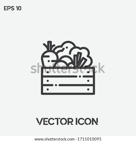 Mixed vegetables in a box vector icon illustration. Ui/Ux. Premium quality.