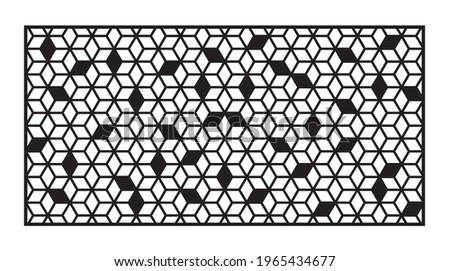 Modern random cnc pattern. Decorative panel, screen,wall. Vector cnc panels set for laser cutting. Template for interior partition, room divider, privacy fence