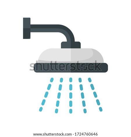 Shower flat icon. Colorful illustration of shower. Vector.
