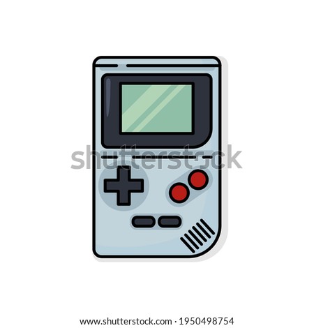 Gameboy flat illistration. Old game concsole. Colorful gameboy icon isolated on white