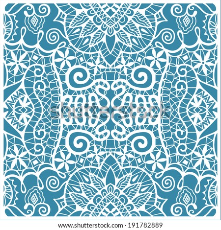 Abstract decoration, retro floral and geometric ornament, lace seamless pattern, ethnic background, hand-drawn sketch artwork, card design, raster version