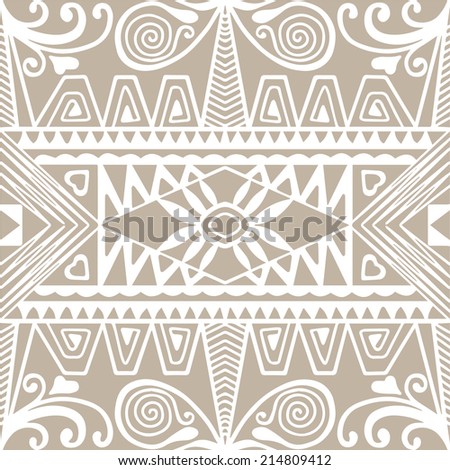 Abstract ethnic decoration, retro floral and geometric ornament, seamless lace pattern, hand drawn artwork, raster illustration
