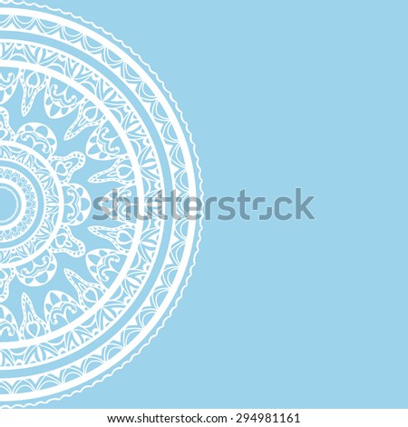 Wedding invitation or greeting card design with lace pattern, ornamental illustration. Raster version.