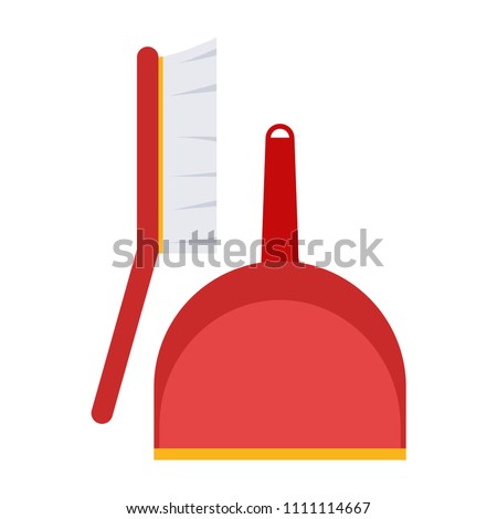 Broom and scoop, cleaning. Vector illustration. EPS 10.