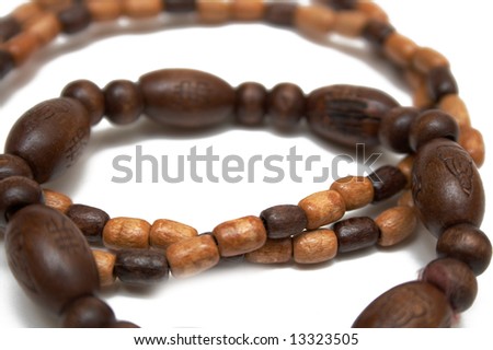 wooden bracelet isolated on white