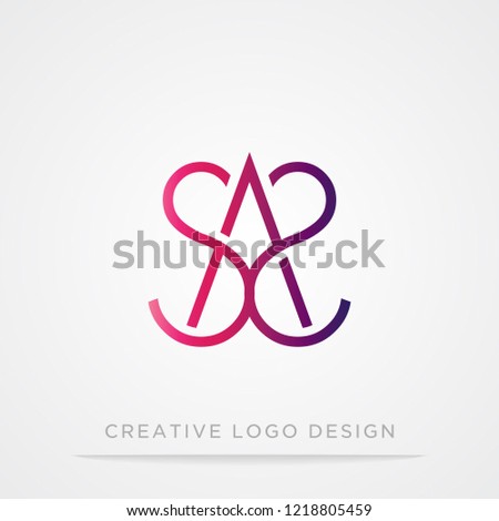 SAS, SA or AS logo initial letter design