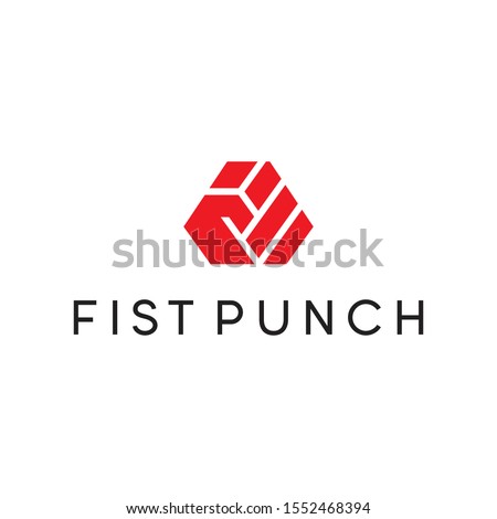 fist punch logo design vector template