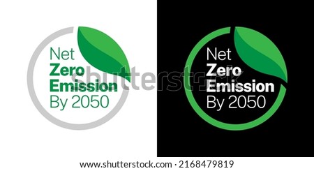 Zero Emissions by 2050 vector icon badge
