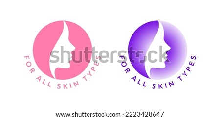 For all skin types vector icon badge logo