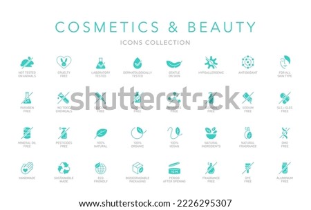 Natural cosmetics vector badge logo icons set