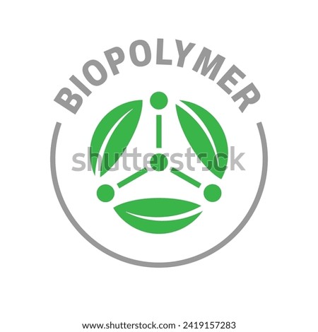 Biodegradable polymers green vector logo icon emblem - eco friendly plastic products
