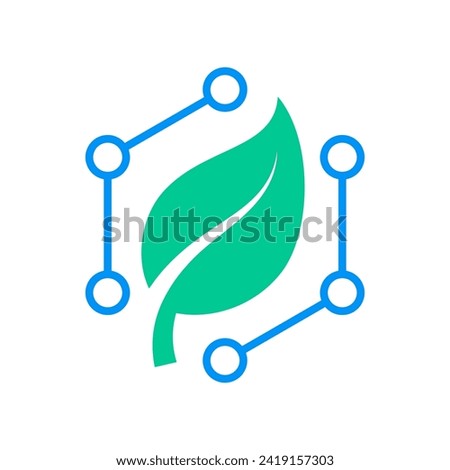 Biodegradable polymers green vector logo icon emblem - eco friendly plastic products