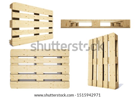 Colorful brown pallet isolated over a white background.

(Clipping path inside, 3D rendering computer digitally generated illustration.) Foto stock © 