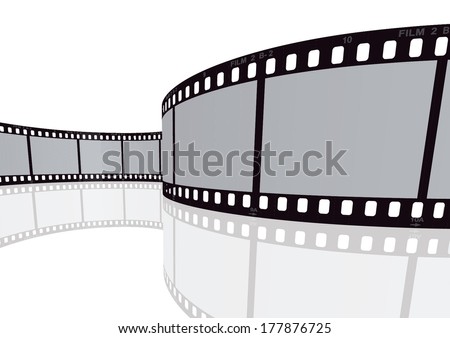 Cinema, movie and photography 35mm film strip template.

Vector 3D film strip elements.