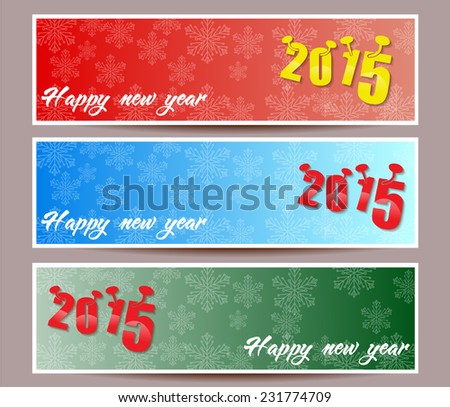 banner set of happy new year