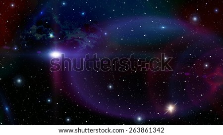 Colorful starry sky with nebula image