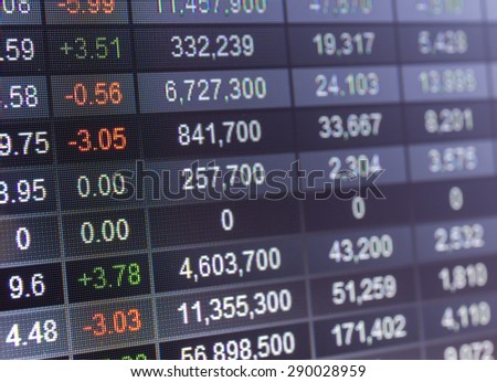 Stock market chart,on LED display concept.