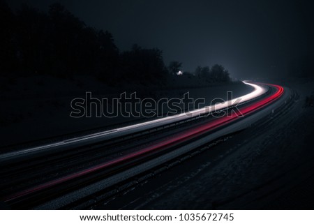 Similar – Foto Bild Lighttrails auf der Autobahn