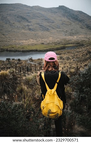 Similar – Foto Bild Landschaft Sumapaz Paramo bei Bogotá. Kolumbien, mit der endemischen Pflanze „Frailejones“ mit See und Felsenberg.  Süd-Amerika, Andengebirge. Trekking, Sportwandern