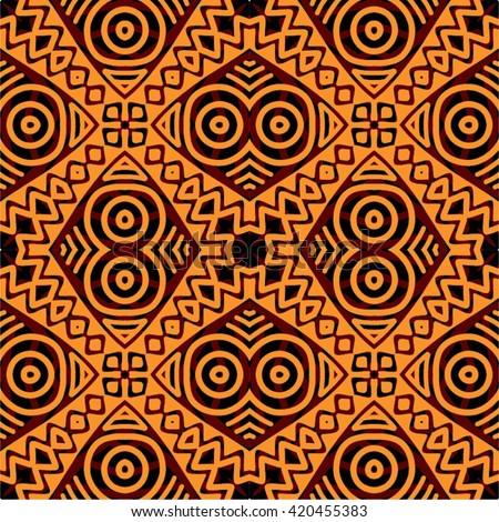 Traditional African Tribal Kitenge Inspired Seamless Pattern