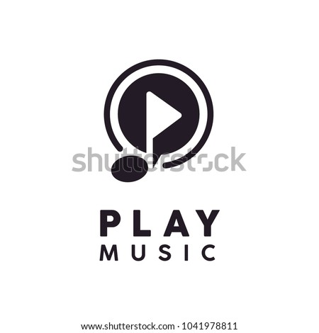 Play Music Video, Media Player app button icon logo design inspiration