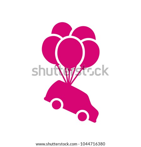 Flying Balloons Car Gift Birthday Party Door Prize logo design vector