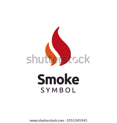 Initial S S Smoke Fire Flame Torch Burn Hot Heat logo design 