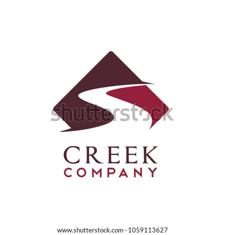 Winding Road Street River Creek logo design inspiration