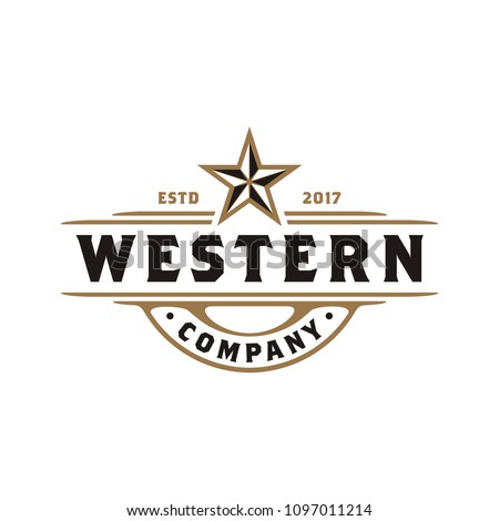 Vintage Retro Western Country Emblem Texas Logo design