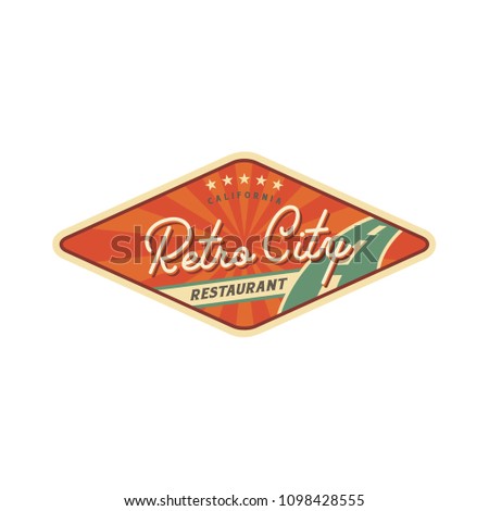 American Retro Billboard style for Restaurant logo design inspiration