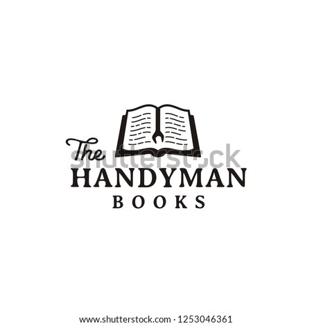 Rustic Retro Logo design for Handyman and Book