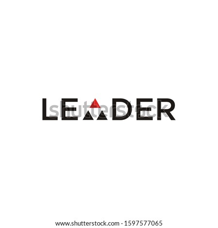 Leader Leadership typography Wordmark logo design with triangles