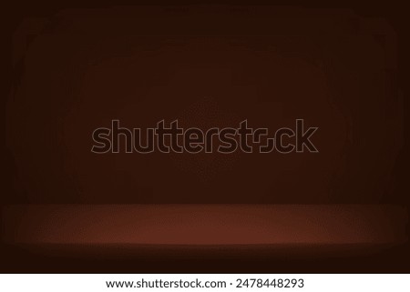 Dark brown Studio background. Brown Background Empty Room Studio with table. Space for selling products on the website. Vector illustration.