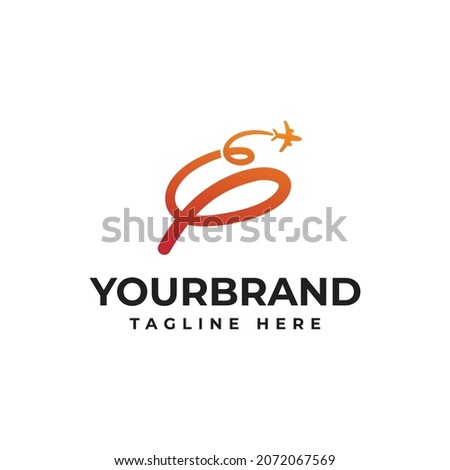 Airline logo design with capital letter E vector illustration