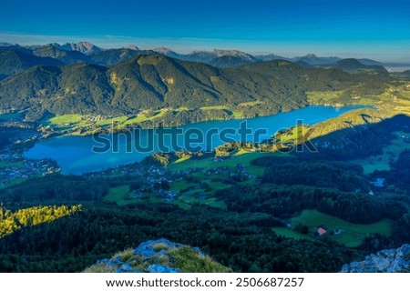 Similar – Image, Stock Photo Sunrise at Mondsee