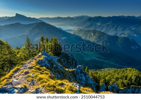 Image, Stock Photo Sunrise at Mondsee